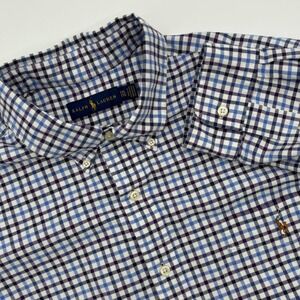 Ralph Lauren Mens XXL Checkered Button Down Shirt Long Sleeve Casual
